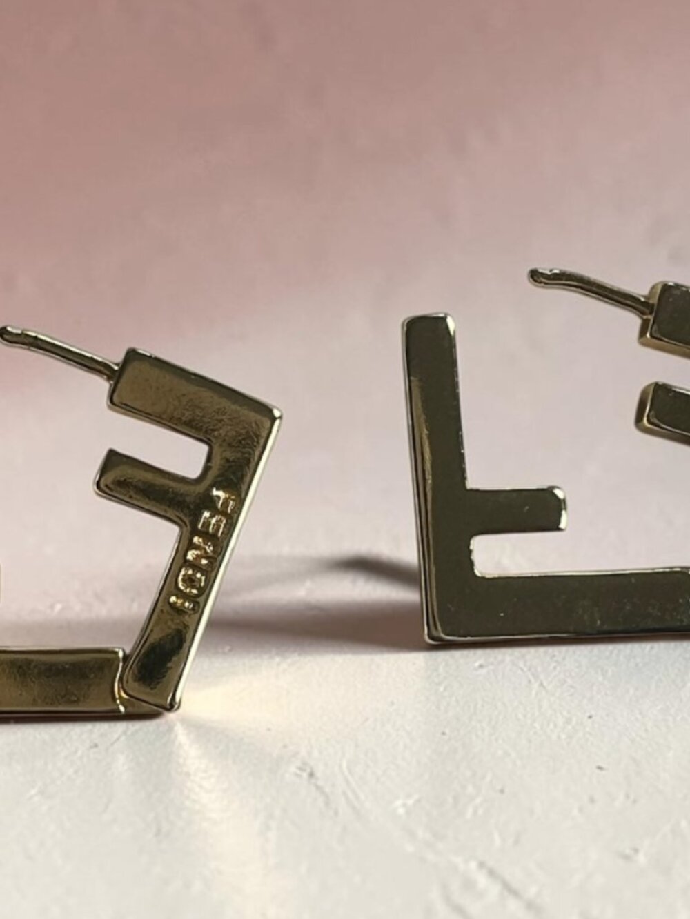 FENDI FF Motif Gold-coloured Earrings (FFXX035) - Picture 4 of 5